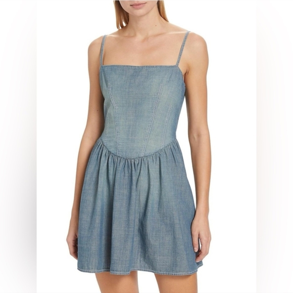 RE/DONERe/done & Pam Chambray Corset Minidress XS - Picture 1 of 10